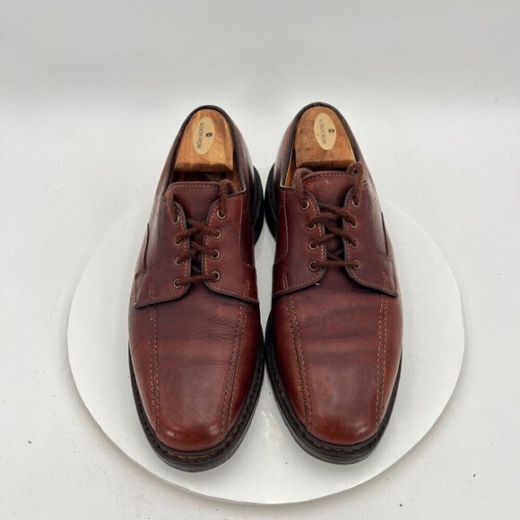 Allen Edmonds Mapleton Men Size 8.5D Brown Leather Bicycle Toe Derby Dress Shoes - Picture 1 of 14